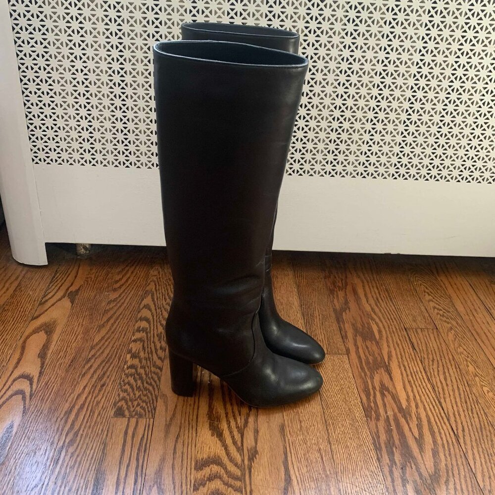 Loeffler Randall Goldy Knee High Boots Black Leather